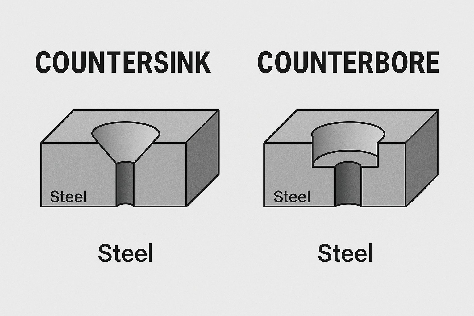Countersink Vs Counterbore Holes Countersink Vs Counterbore Holes